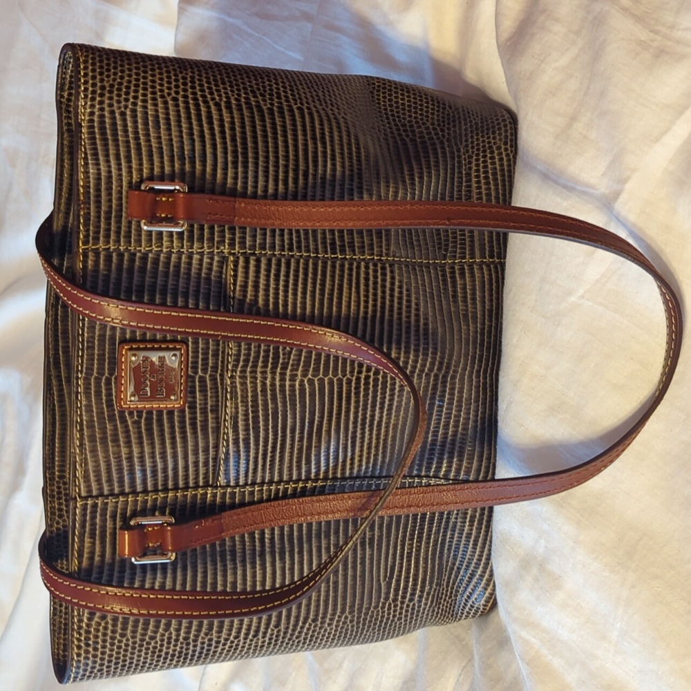 Dooney & Bourke Small lizard gray handbag